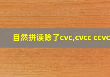 自然拼读除了cvc,cvcc ccvc